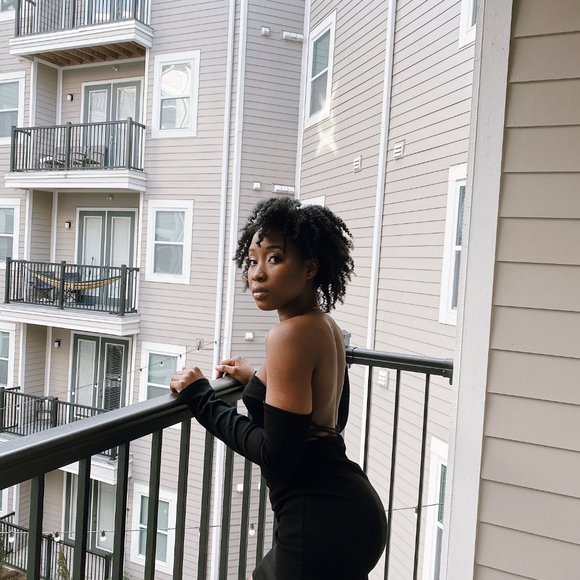 Black Long Sleeve Off-the Shoulder Short Dress - Picture 5 of 5